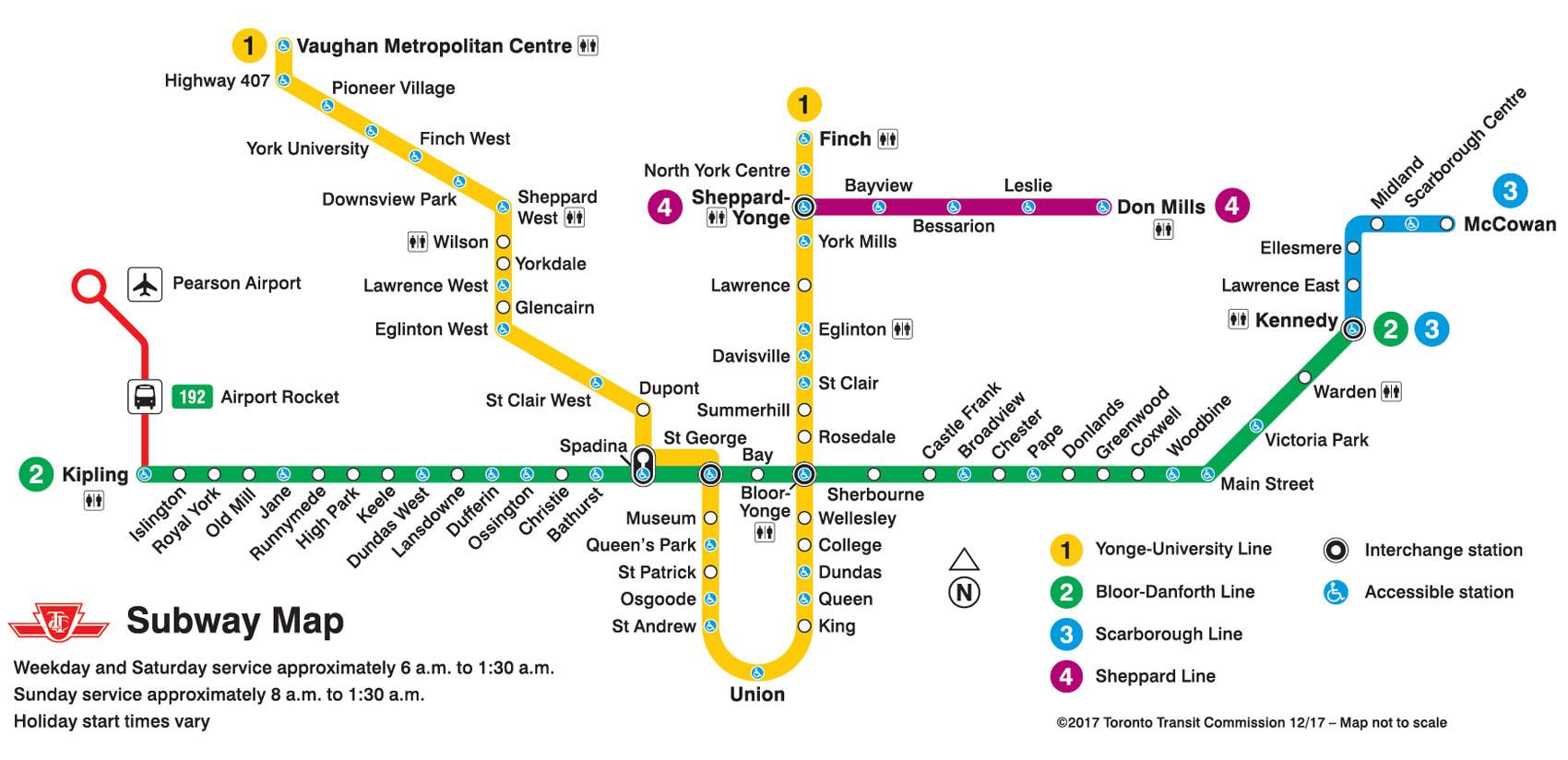 Toronto metro map Metro map Toronto (Canada)
