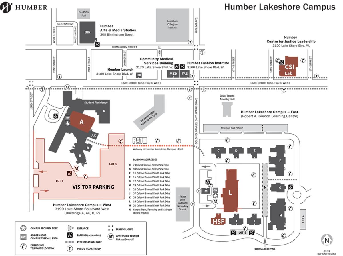 humber college lakeshore campus map