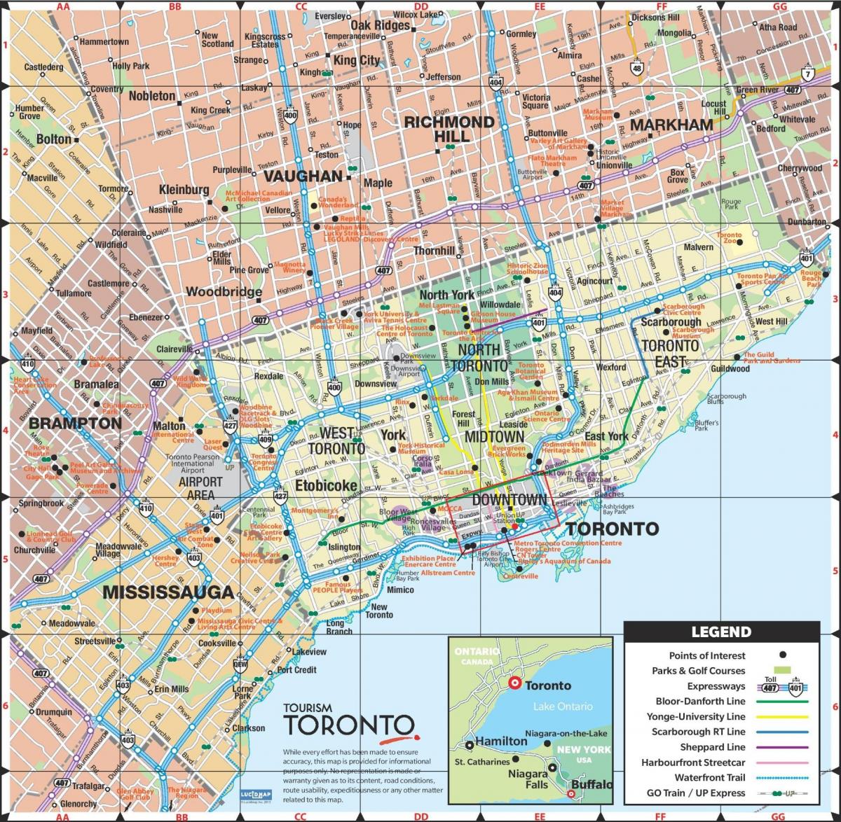 map of Toronto city