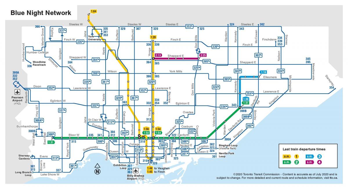map of night bus Toronto