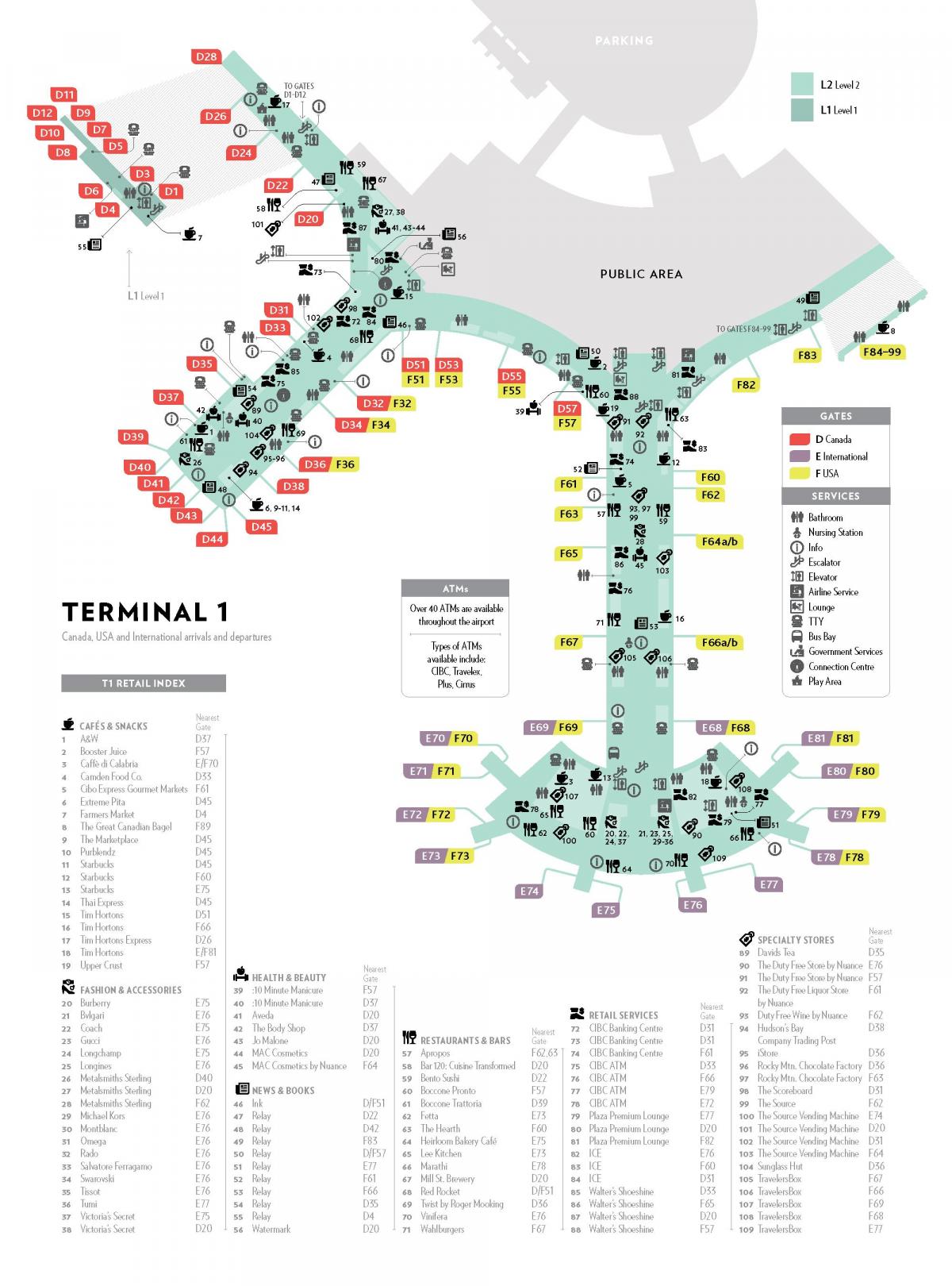 map of yyz terminal 1 map