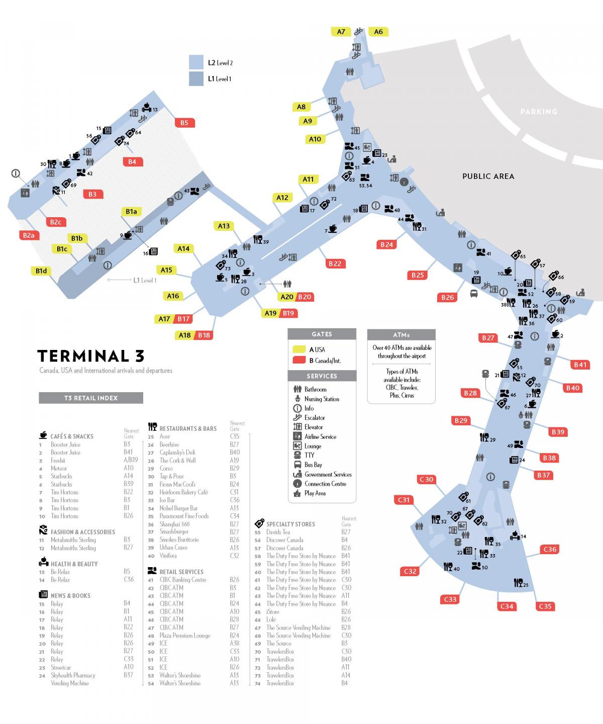 map of yyz terminal 3 map