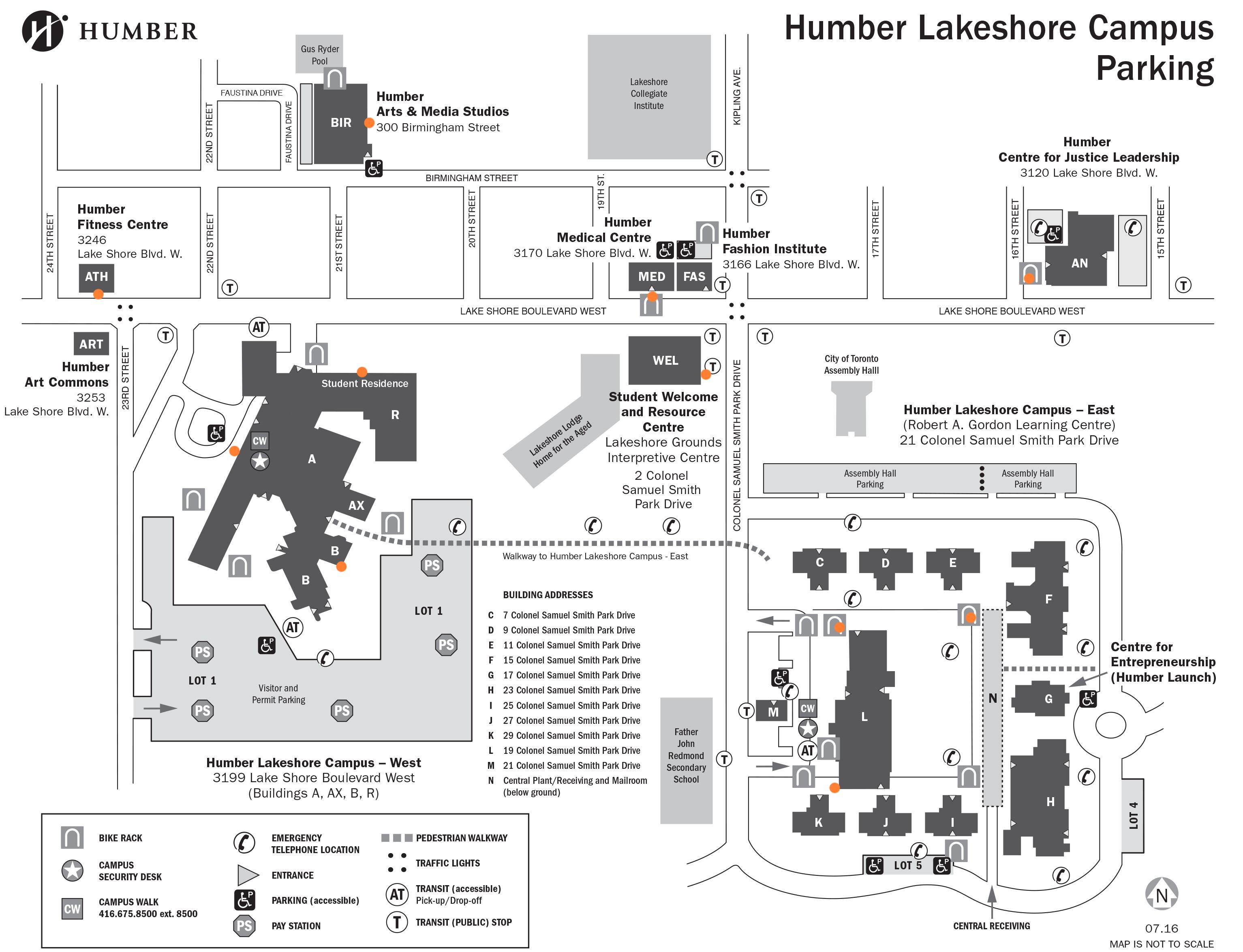 humber lakeshore campus map Humber College Map Map Of Humber College Toronto Canada