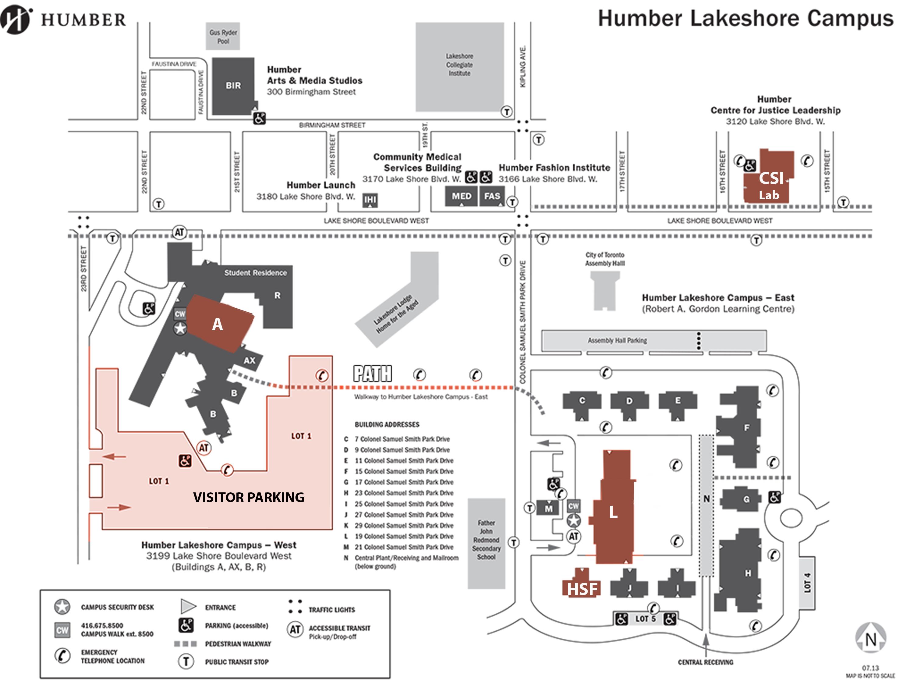 humber lakeshore campus map Humber Lakeshore Campus Map Humber College Lakeshore Campus Map