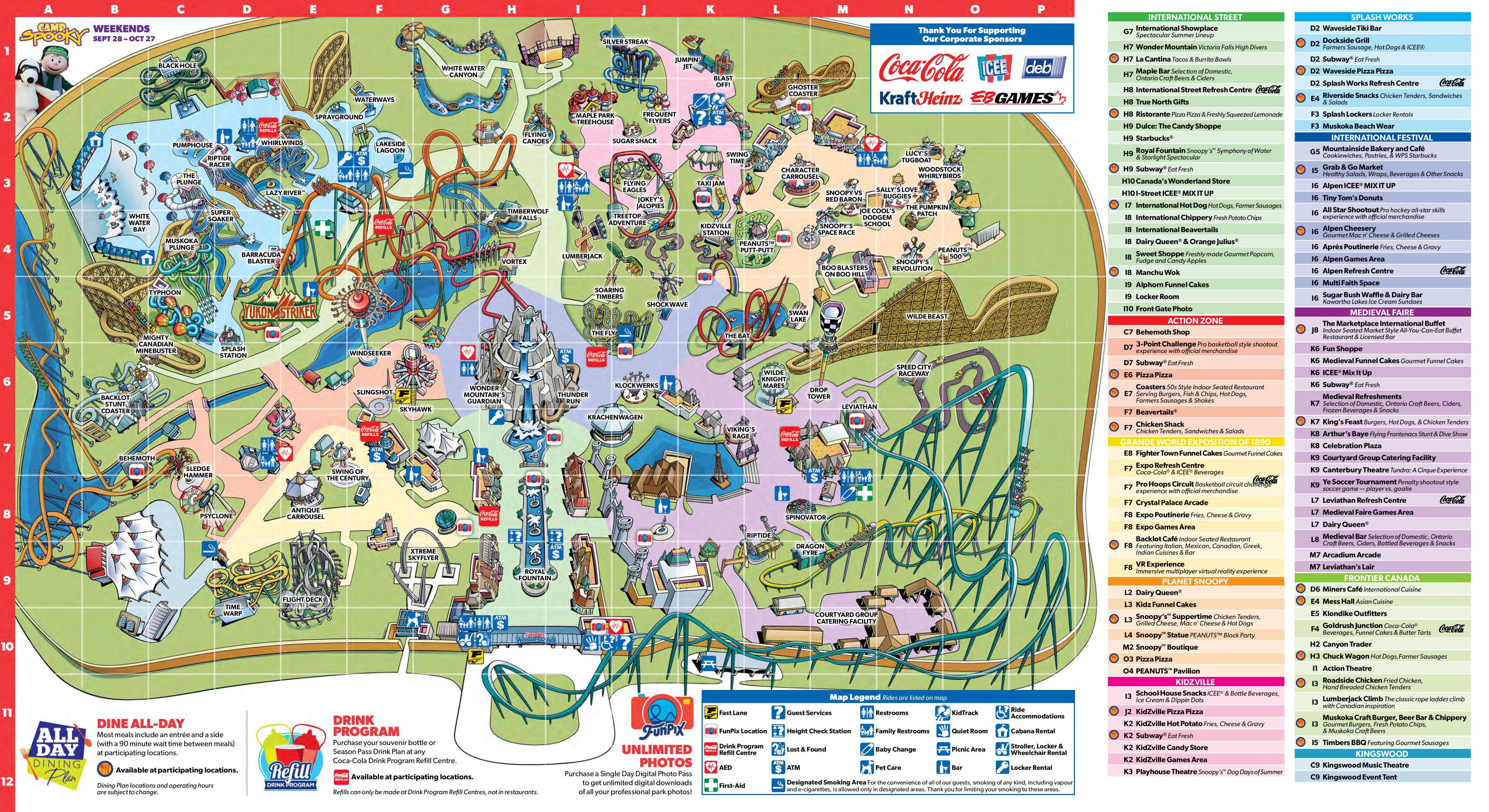 Canada Wonderland Amusement Park Map