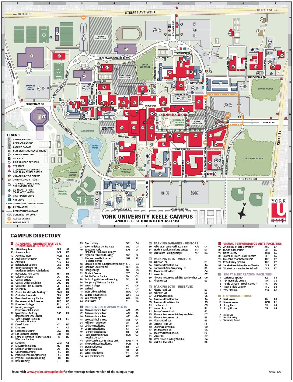 York University Map University Of York Map Canada