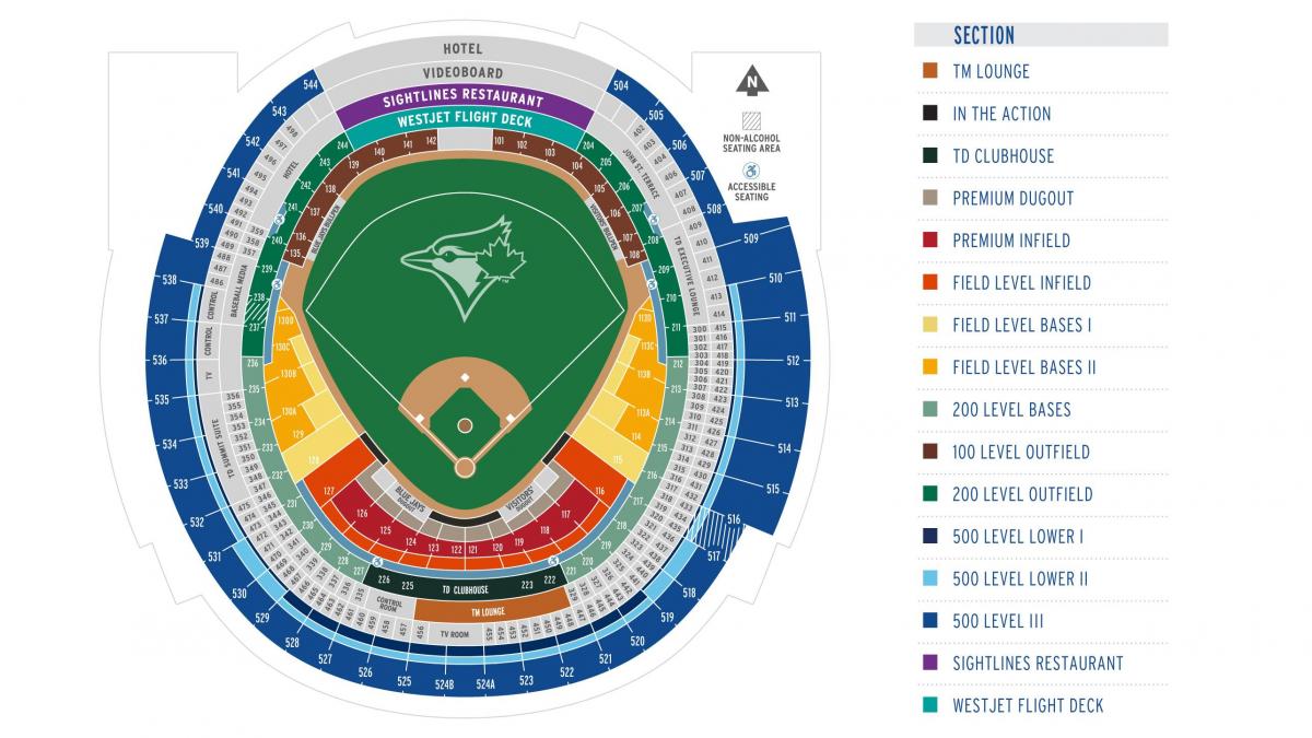 Toronto blue jays seating map