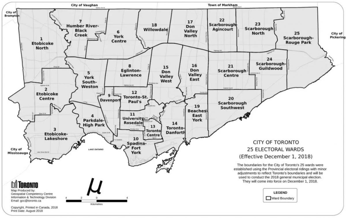 Toronto ward map