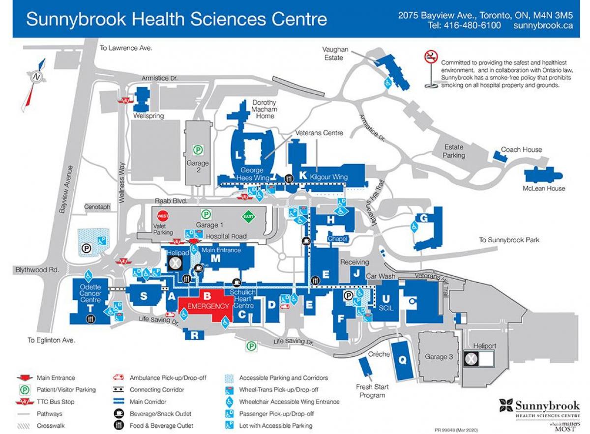 map of Sunnybrook hospital Toronto