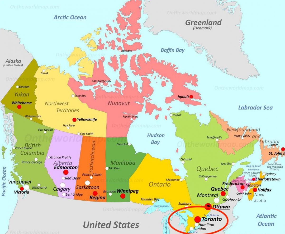 canada map Toronto