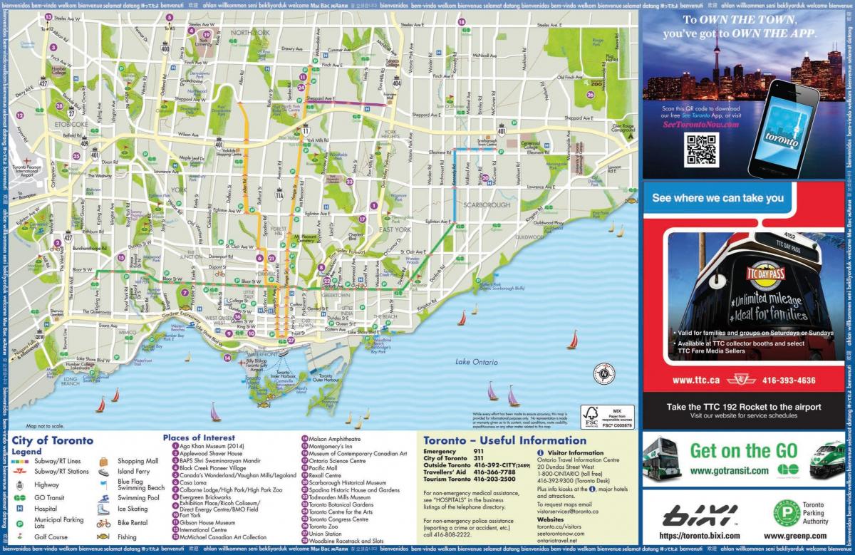 tourist map of Toronto