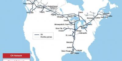 Cn rail map - Cn network map (Canada)