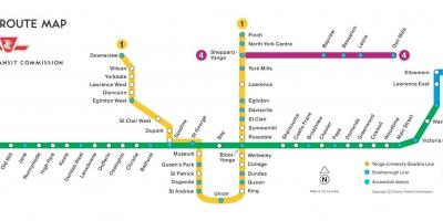 Map of Toronto subway