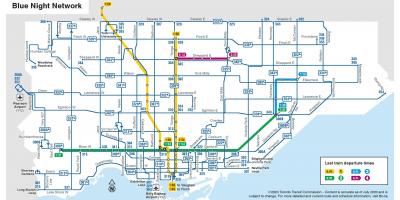 Map of night bus Toronto